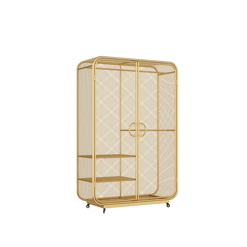 Modern Style Wardrobe Cabinet Metal Clothes Rail Wardrobe Armoire for Bedroom