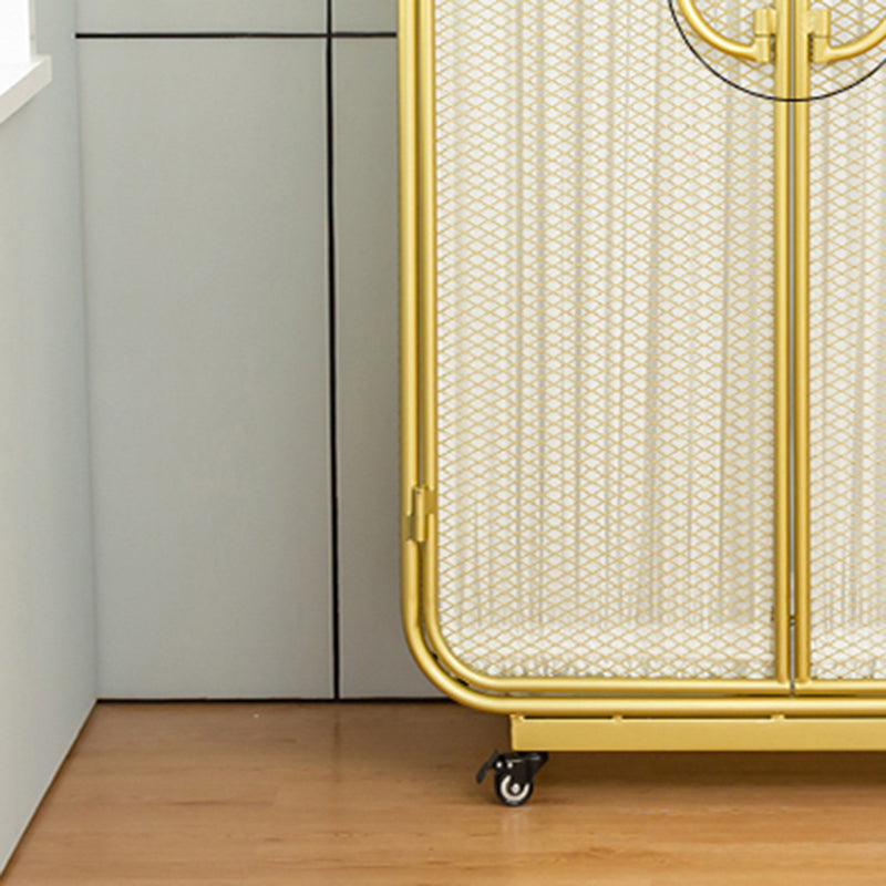 Modern Style Wardrobe Cabinet Metal Clothes Rail Wardrobe Armoire for Bedroom