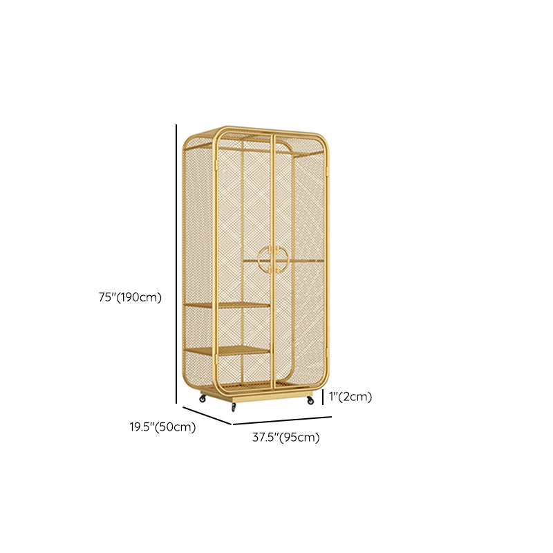 Modern Style Wardrobe Cabinet Metal Clothes Rail Wardrobe Armoire for Bedroom