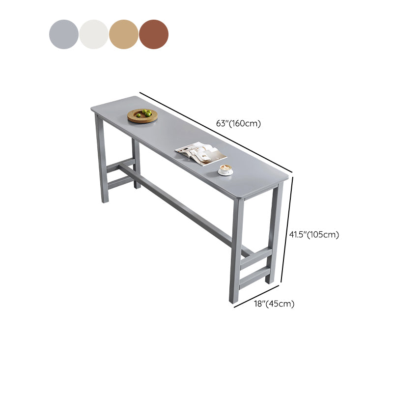 Indoor Contemporary Bar Dining Table Rectangle Trestle Wood Bar Table