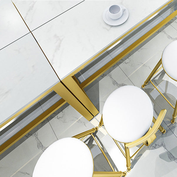 Glam Pub Table Set 1/2/4 Pieces Faux Marble Bar table with Backless Stools