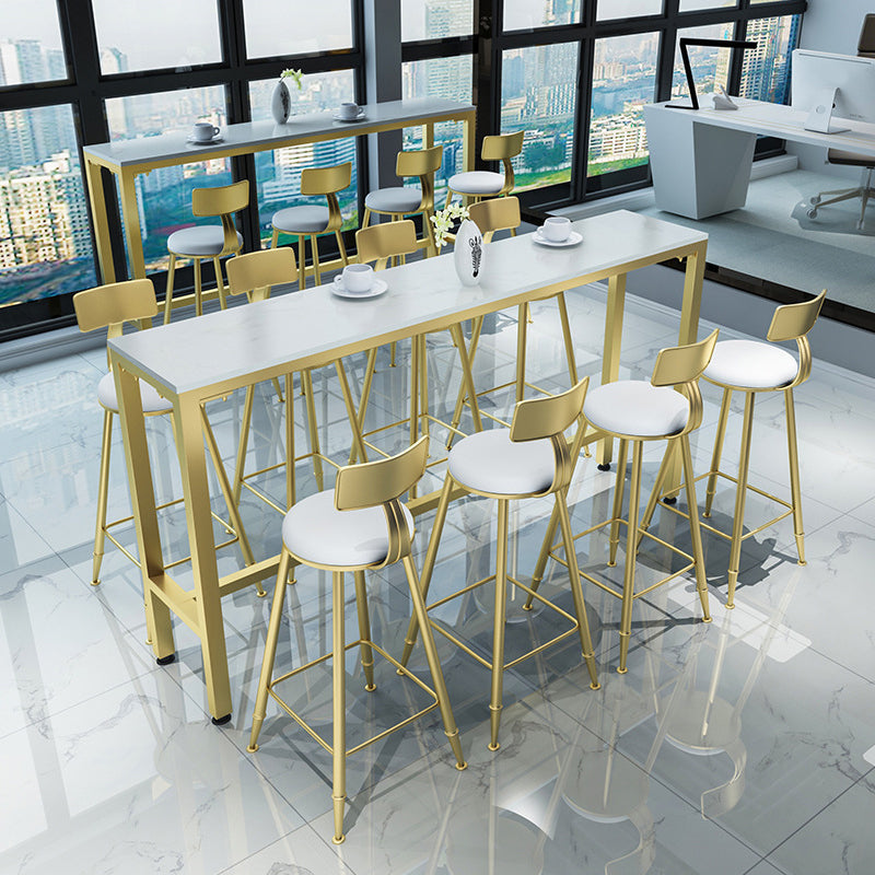 Glam Pub Table Set 1/2/4 Pieces Faux Marble Bar table with Backless Stools