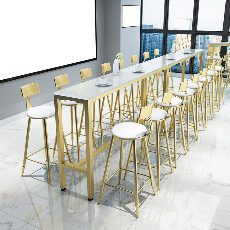 Glam Pub Table Set 1/2/4 Pieces Faux Marble Bar table with Backless Stools