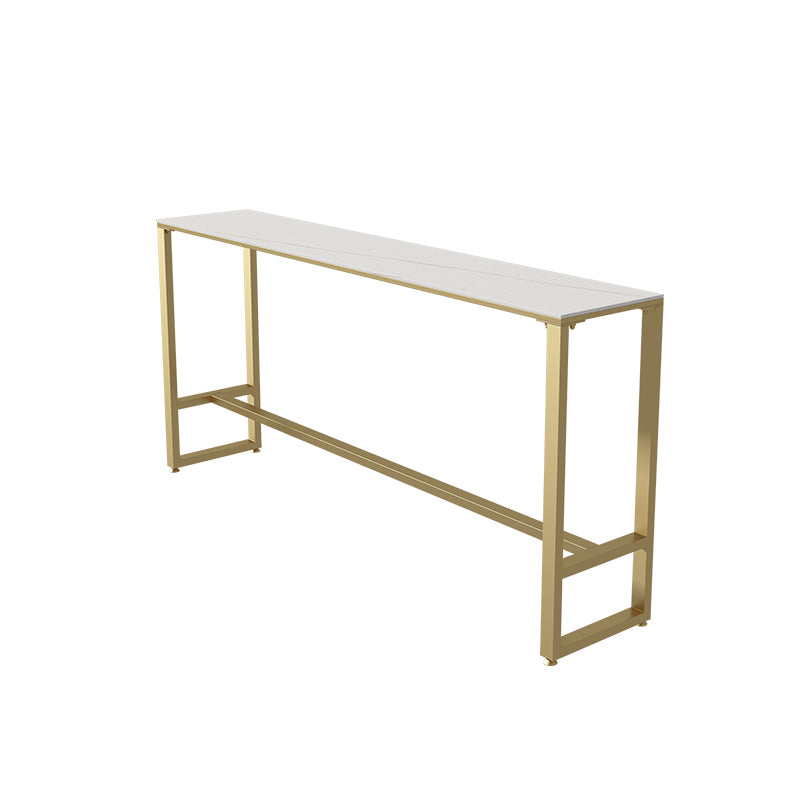 Rectangle Bar Pub Table Set 1/5 Pcs Modern Iron Frame Bar Table and Upholstered Stools