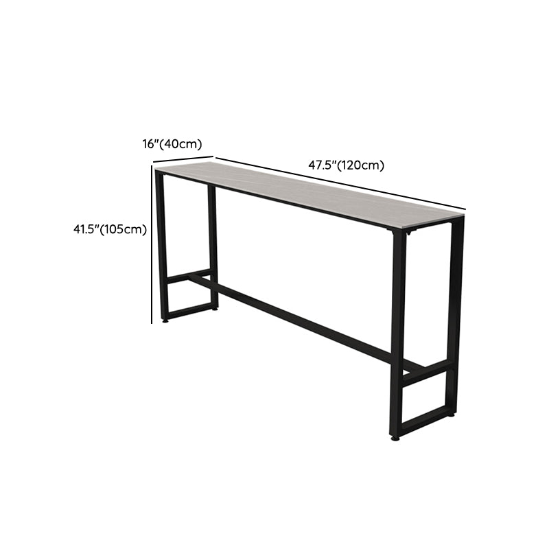 Rectangle Bar Pub Table Set 1/5 Pcs Modern Iron Frame Bar Table and Upholstered Stools