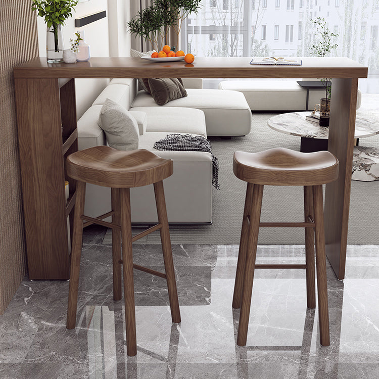 Modern Rectangle Bar Table Set 1/3 Pcs Solid Wood Bar Table and Stools