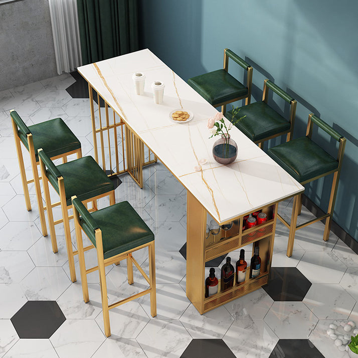 Contemporary Pub Table Set 1/2/7 Pieces Rectangular Table and Stool Set