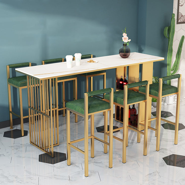 Contemporary Pub Table Set 1/2/7 Pieces Rectangular Table and Stool Set