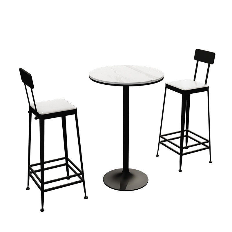 Modern Style Bar Table Set 1/3 Pieces Stone Round Bistro Set for Indoor