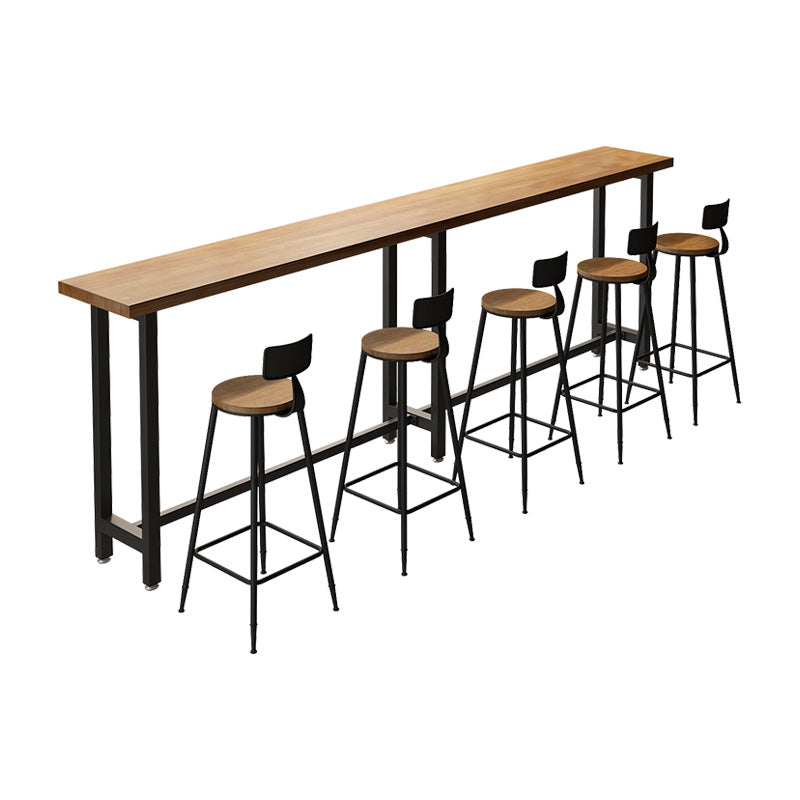 Modern Bar Table Set 1/3/4/5/6 Pieces Solid Wood Rectangle Bistro Set for Indoor