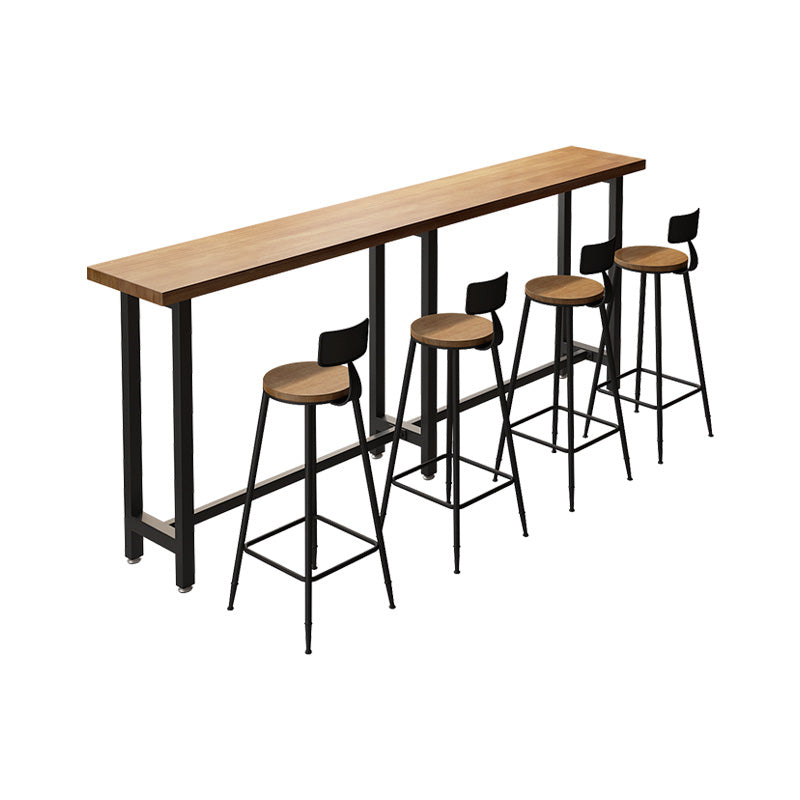Modern Bar Table Set 1/3/4/5/6 Pieces Solid Wood Rectangle Bistro Set for Indoor