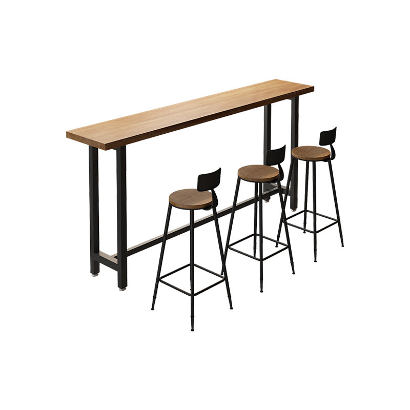 Modern Bar Table Set 1/3/4/5/6 Pieces Solid Wood Rectangle Bistro Set for Indoor