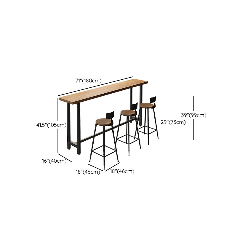 Modern Bar Table Set 1/3/4/5/6 Pieces Solid Wood Rectangle Bistro Set for Indoor