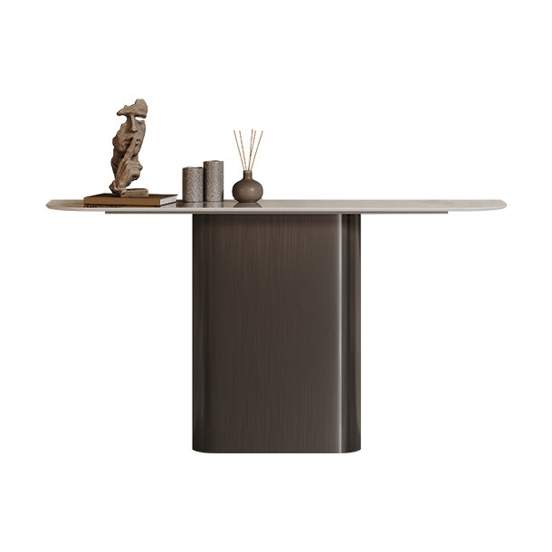 Modern Accent Table Half Moon Shape Metal Console Table for Hall , 14 inch Wide
