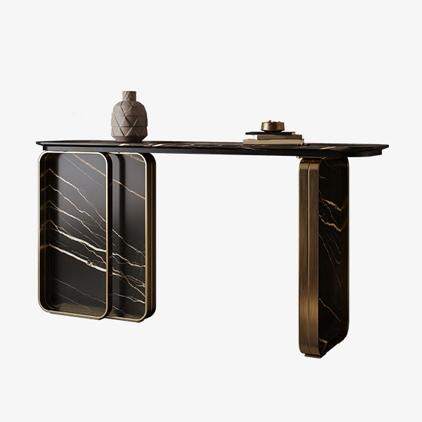 14 inch Wide Glam Accent Table Rectangle Shape Console Table for Hall