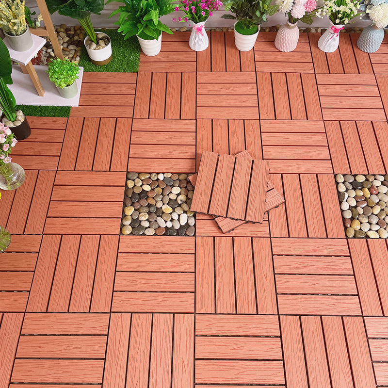 Water-resistant Deck Plank Stripe Composite Square Outdoor Floor Board Patio