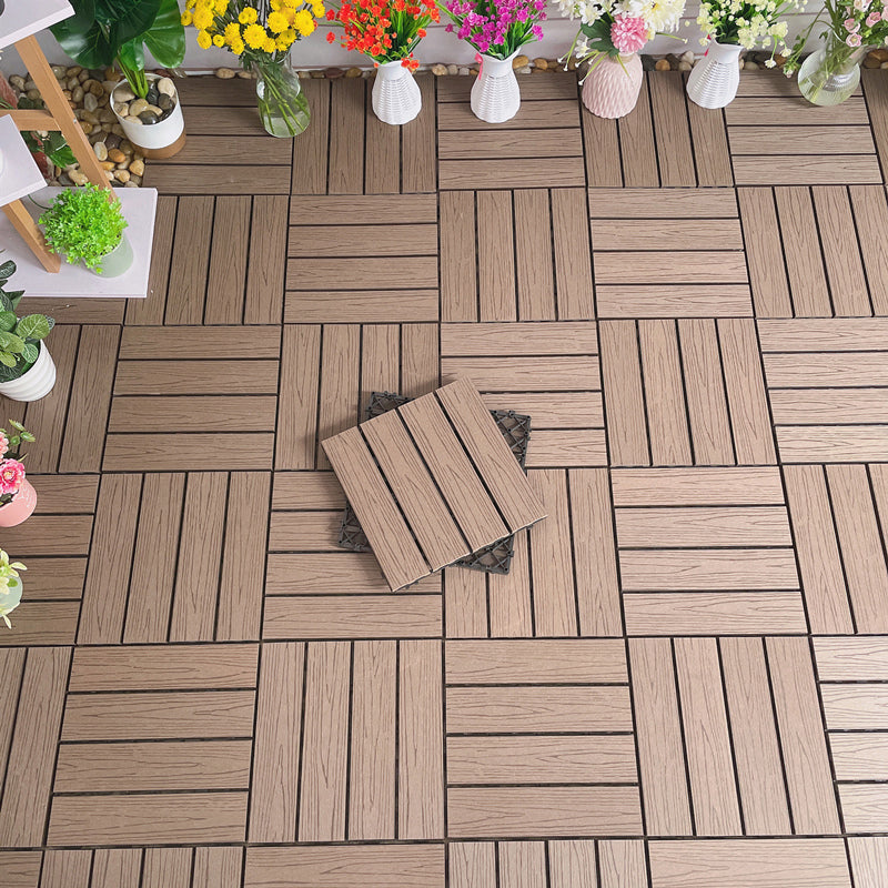 Water-resistant Deck Plank Stripe Composite Square Outdoor Floor Board Patio