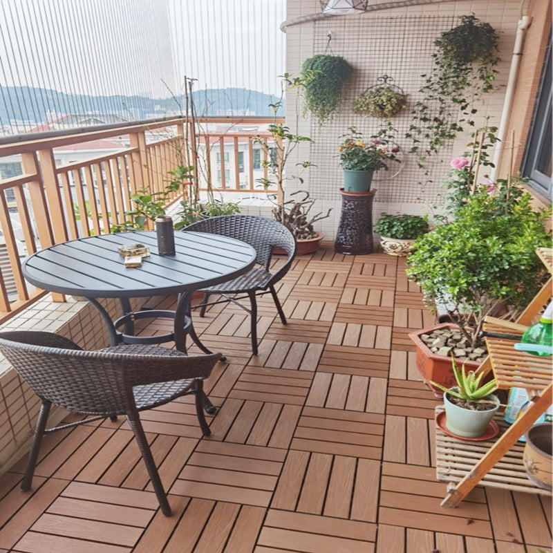 Water-resistant Deck Plank Stripe Composite Square Outdoor Floor Board Patio
