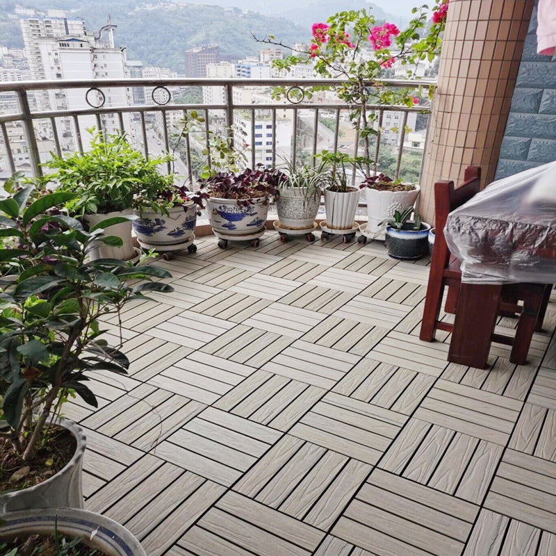 Water-resistant Deck Plank Stripe Composite Square Outdoor Floor Board Patio