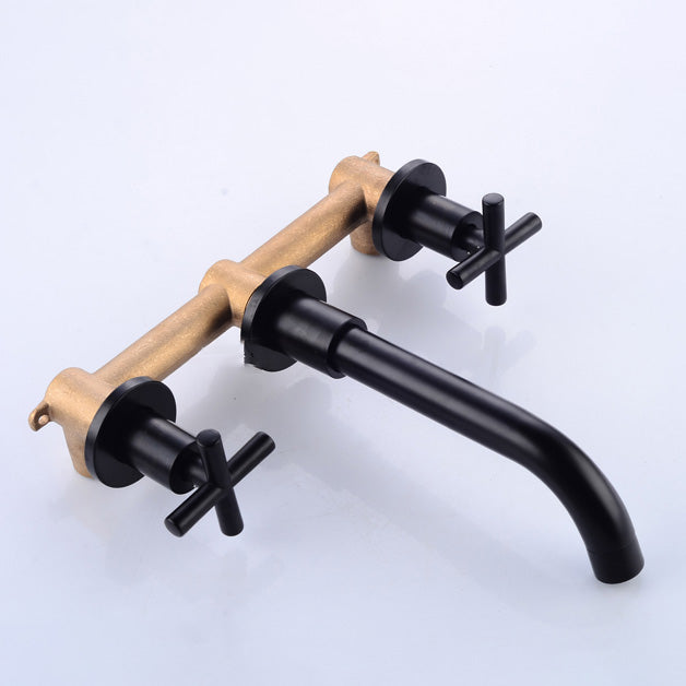 Industrial Wall Mounted Bathroom Faucet Vintage 2-Handle Sink Faucet