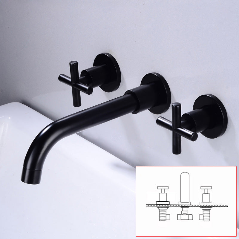 Industrial Wall Mounted Bathroom Faucet Vintage 2-Handle Sink Faucet