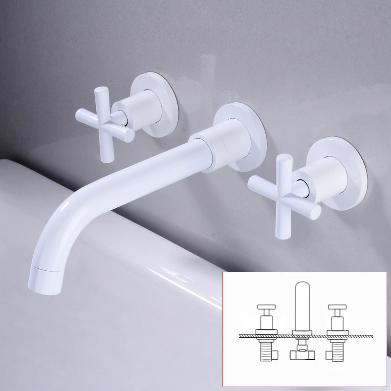 Industrial Wall Mounted Bathroom Faucet Vintage 2-Handle Sink Faucet