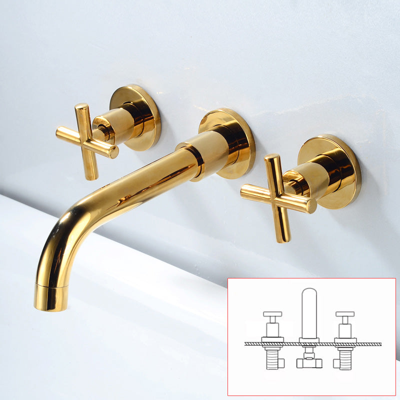 Industrial Wall Mounted Bathroom Faucet Vintage 2-Handle Sink Faucet