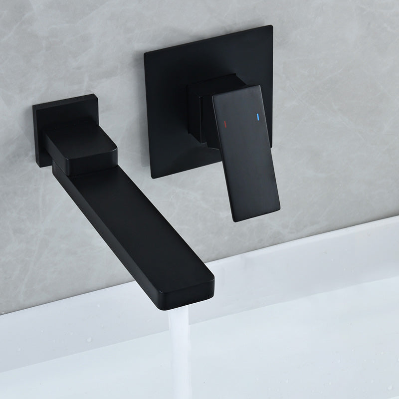 Contemporary Widespread Wall Mounted Bathroom Sink Faucet Swivel Spout