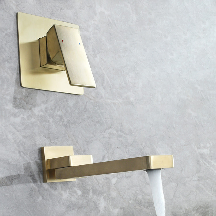 Contemporary Widespread Wall Mounted Bathroom Sink Faucet Swivel Spout
