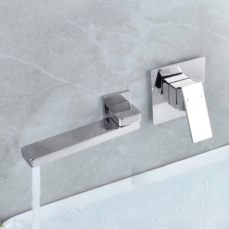 Contemporary Widespread Wall Mounted Bathroom Sink Faucet Swivel Spout