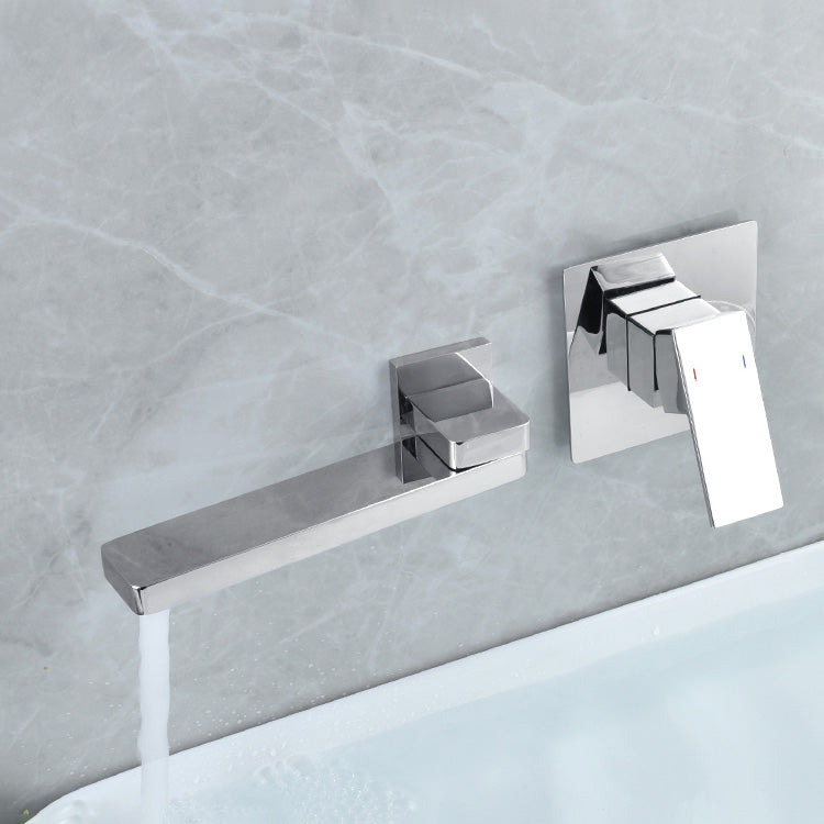 Contemporary Widespread Wall Mounted Bathroom Sink Faucet Swivel Spout