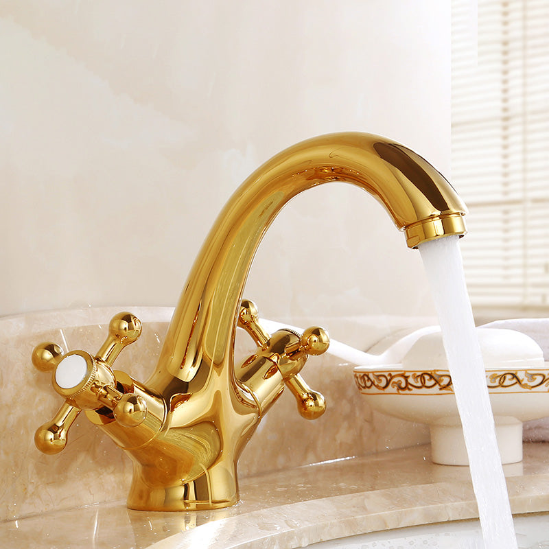 Industrial Centerset Bathroom Sink Faucet Vintage Cross Handles Lavatory Faucet