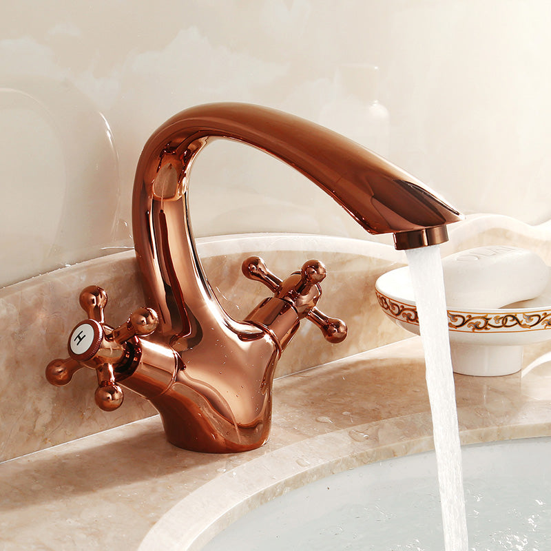 Industrial Centerset Bathroom Sink Faucet Vintage Cross Handles Lavatory Faucet