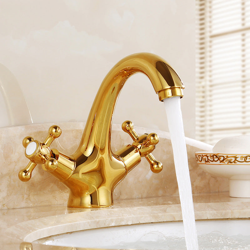 Industrial Centerset Bathroom Sink Faucet Vintage Cross Handles Lavatory Faucet