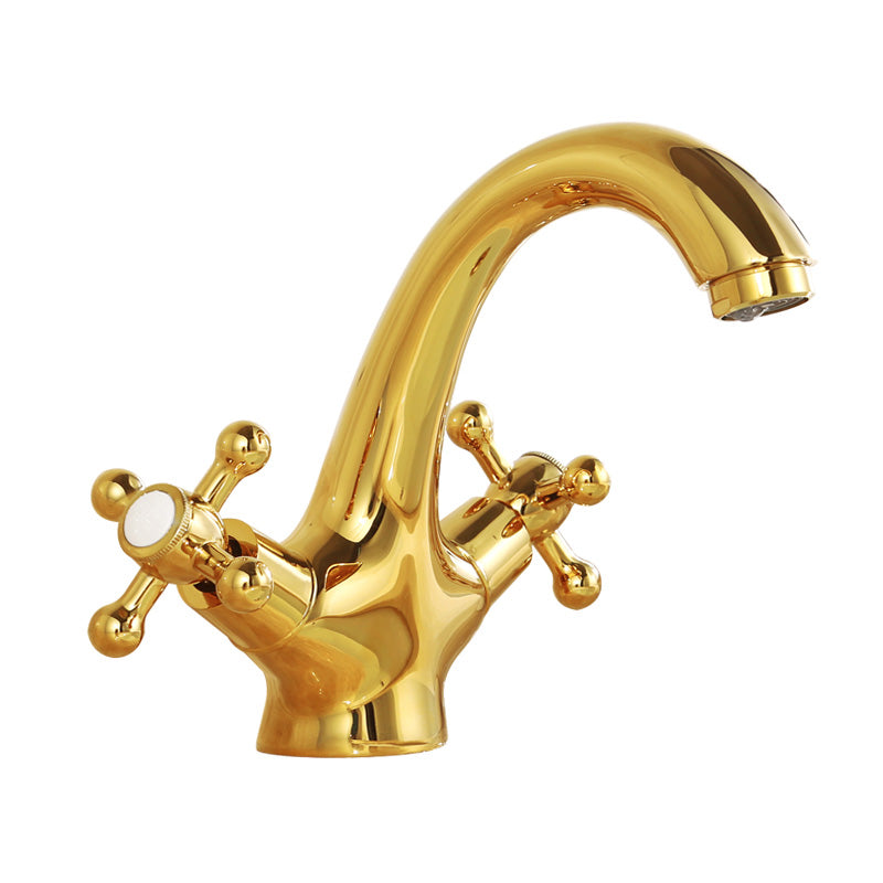 Industrial Centerset Bathroom Sink Faucet Vintage Cross Handles Lavatory Faucet