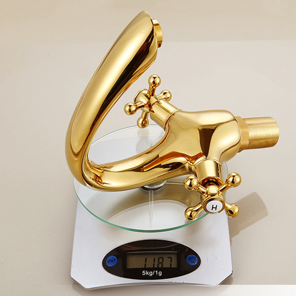 Industrial Centerset Bathroom Sink Faucet Vintage Cross Handles Lavatory Faucet