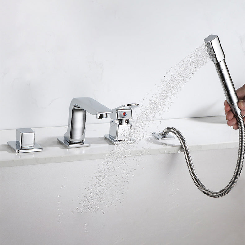 Bathroom Faucet Lever Handle Brass Handheld Head Sink Faucet