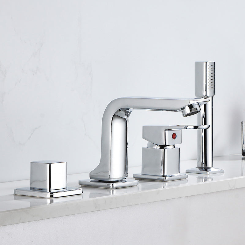 Bathroom Faucet Lever Handle Brass Handheld Head Sink Faucet