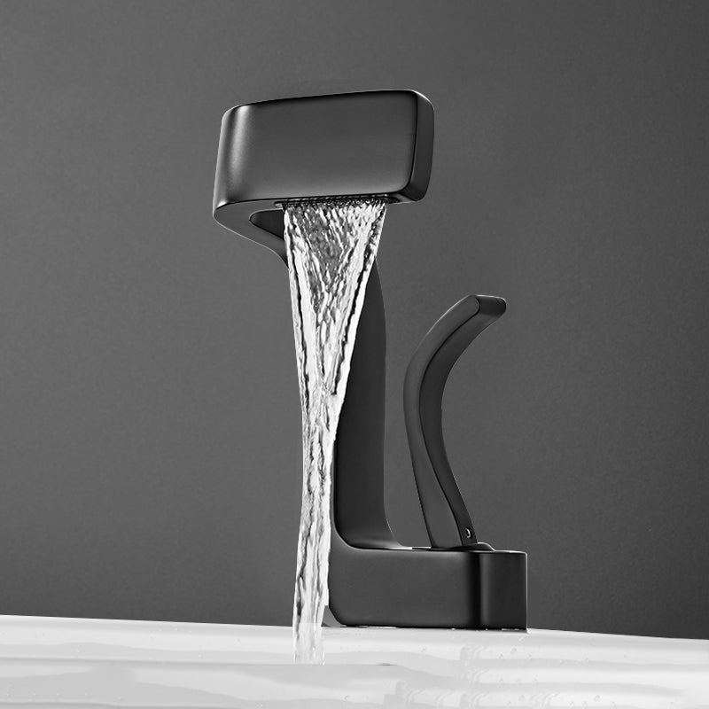 Unique Faucet Bathroom Waterfall Spout Lever Handle Single Hole Faucet
