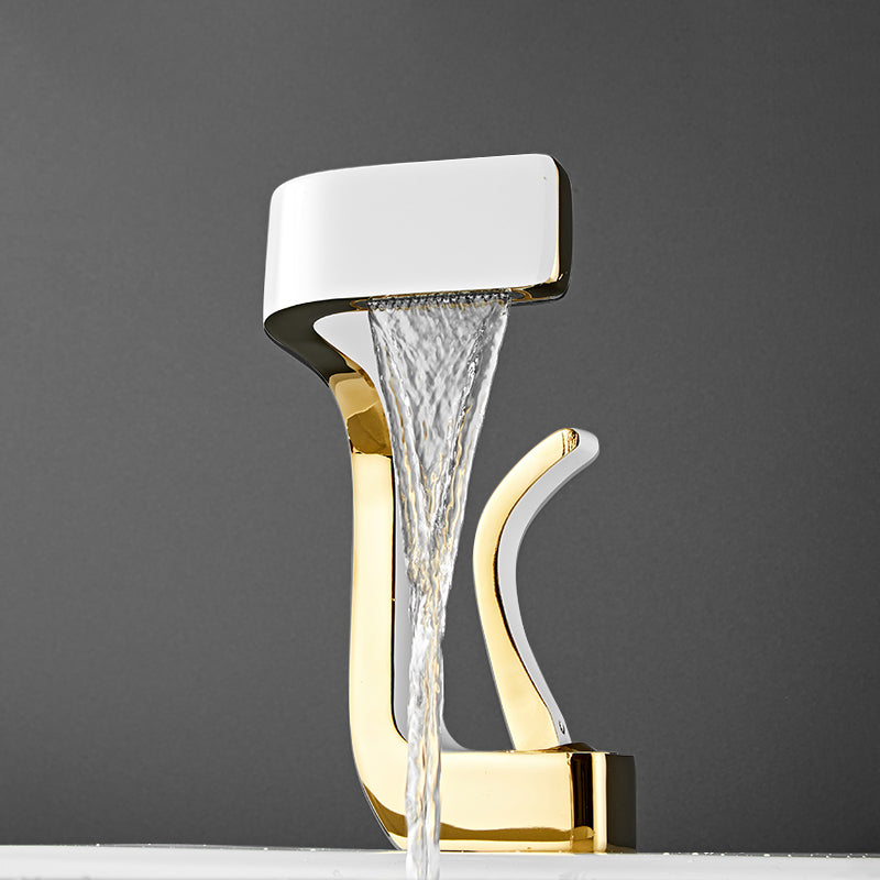 Unique Faucet Bathroom Waterfall Spout Lever Handle Single Hole Faucet