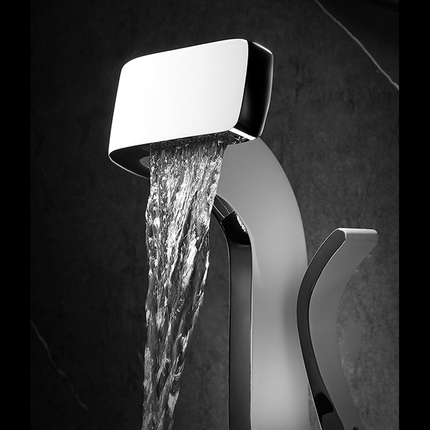 Unique Faucet Bathroom Waterfall Spout Lever Handle Single Hole Faucet
