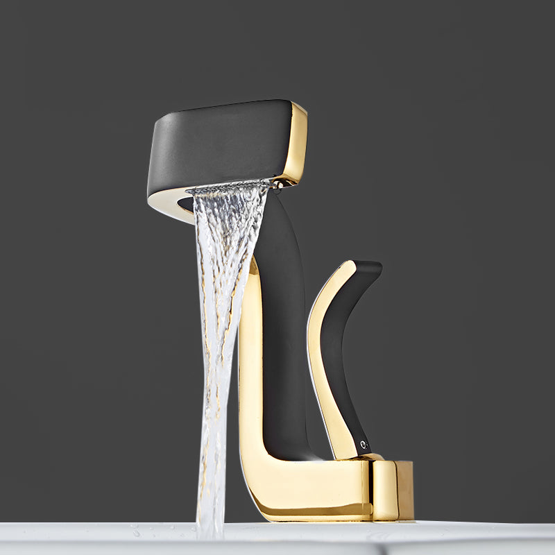 Unique Faucet Bathroom Waterfall Spout Lever Handle Single Hole Faucet