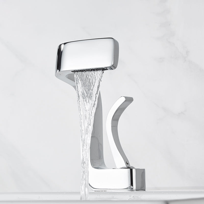 Unique Faucet Bathroom Waterfall Spout Lever Handle Single Hole Faucet
