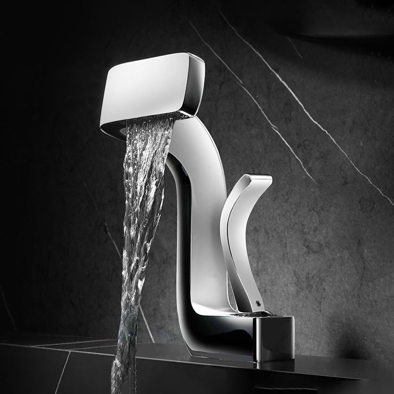 Unique Faucet Bathroom Waterfall Spout Lever Handle Single Hole Faucet