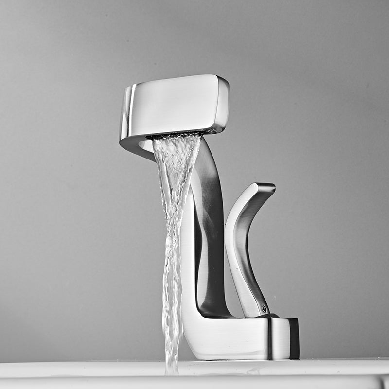 Unique Faucet Bathroom Waterfall Spout Lever Handle Single Hole Faucet