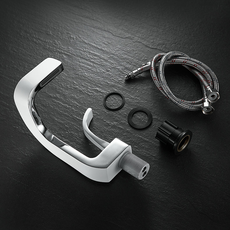 Unique Faucet Bathroom Waterfall Spout Lever Handle Single Hole Faucet