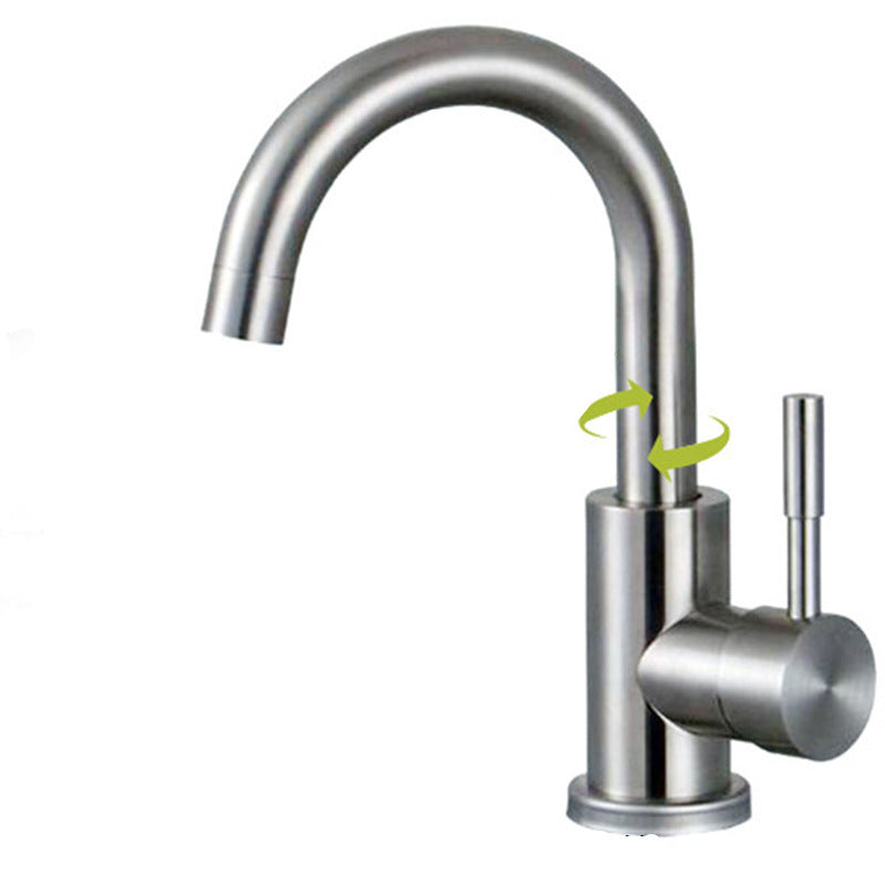 Stainless Steel Kitchen Faucet Single Handle Gooseneck Faucet