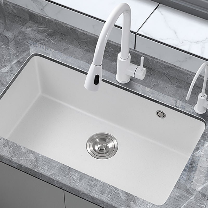 Quartz Kitchen Sink Rectangular Shape Single Bowl Kitchen Sink with Drain Strainer Kit