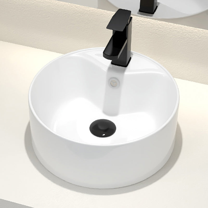 Round Vessel Bathroom Sink Vitreous China Vessel Lavatory Sink