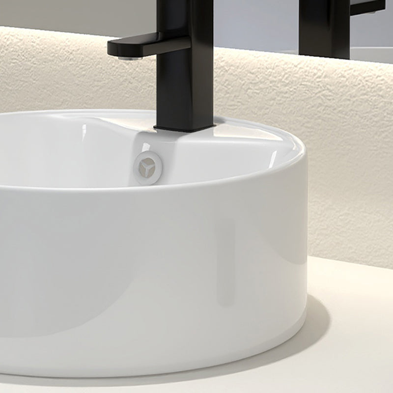 Round Vessel Bathroom Sink Vitreous China Vessel Lavatory Sink